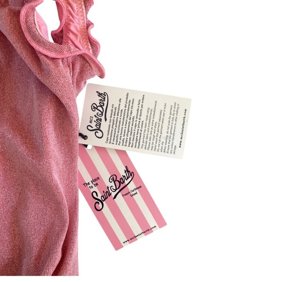 MC2 SAINT BARTH KIDS Clio Lurex One Piece Swimsuit NWT Girls Pink Frill Ruffle - Picture 5 of 8
